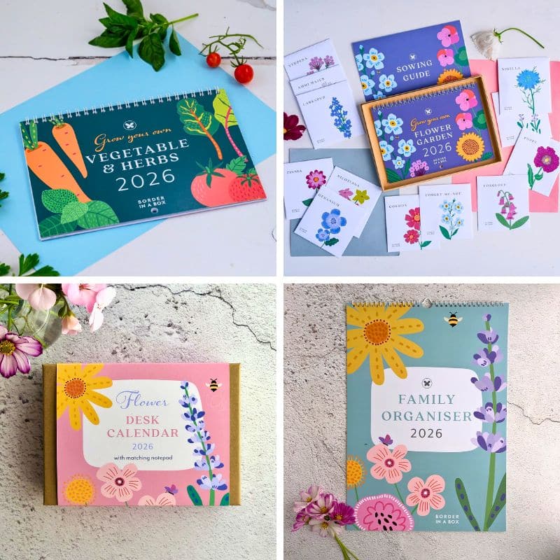 2026 calendars - flower, veg, desk and family planner