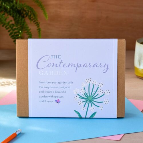 Contemporary garden design kit front of box