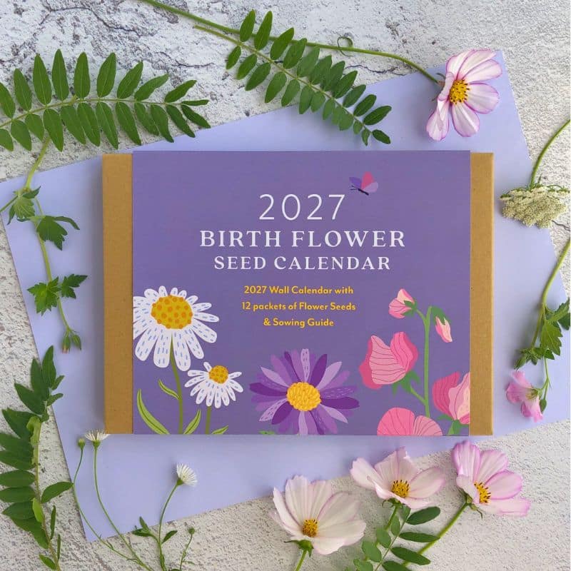 birth flower seed calendar front of gift box