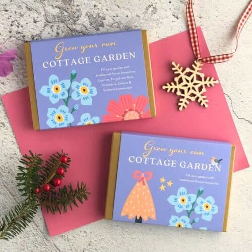 cottage garden seed collection gift box front covers