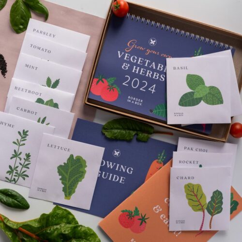 veg calendar with seed packets