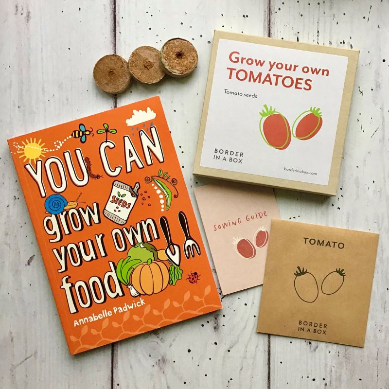 grow your own food book and tomato seed kit