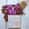 ladies purple gardening gloves flower seed kit