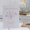 Congratulations card with vase of flowers illustration