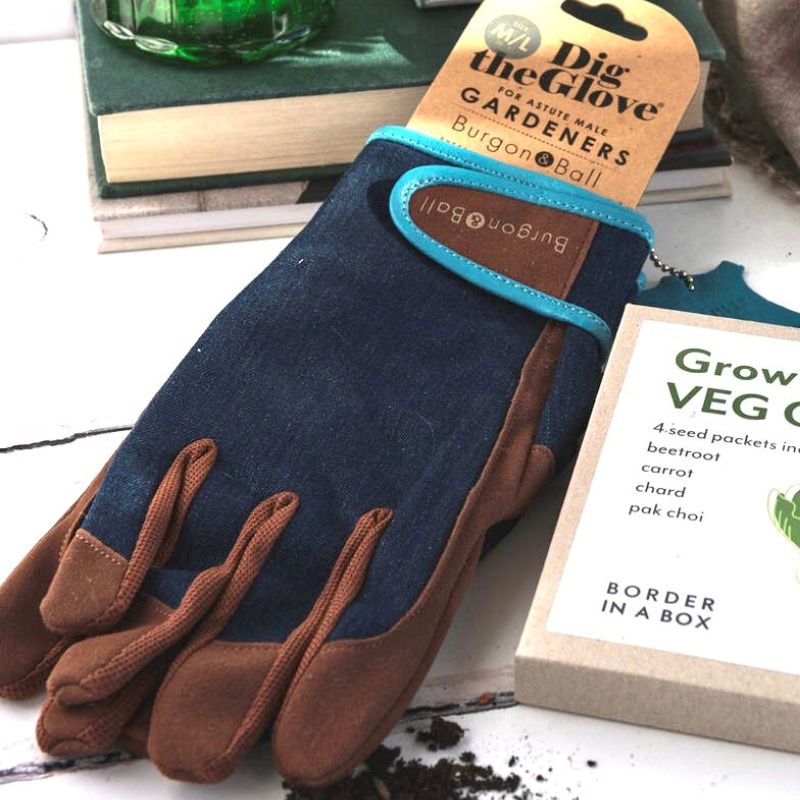 mens denim gardening gloves