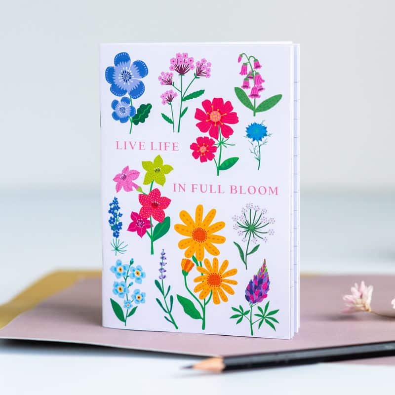 notebook white background flower illustrations