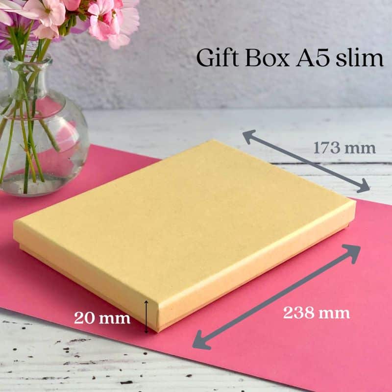 gift box A5 kraft cardboard with dimensions