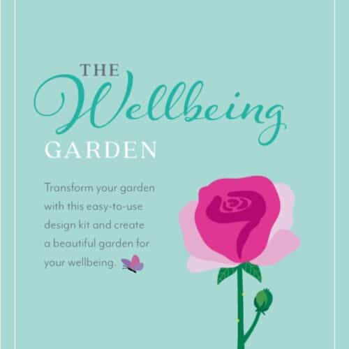 wellbeing and sensory garden planting plan with a rose illustration