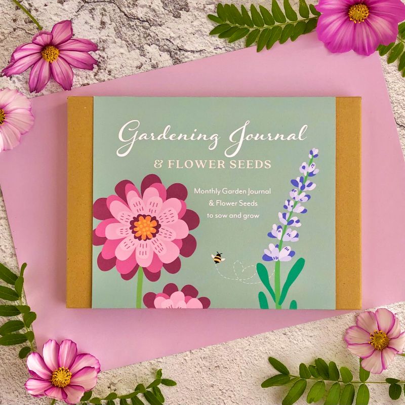 garden journal gift box with flower seeds