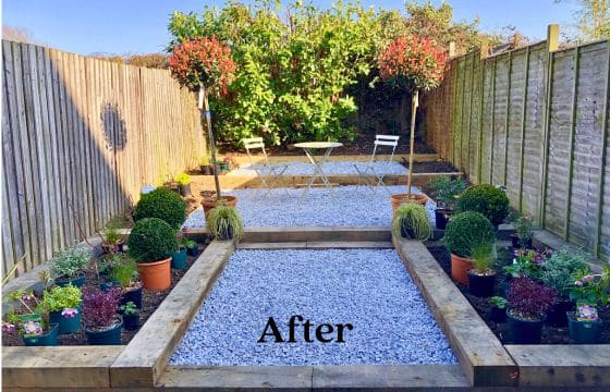 garden transformation after photo