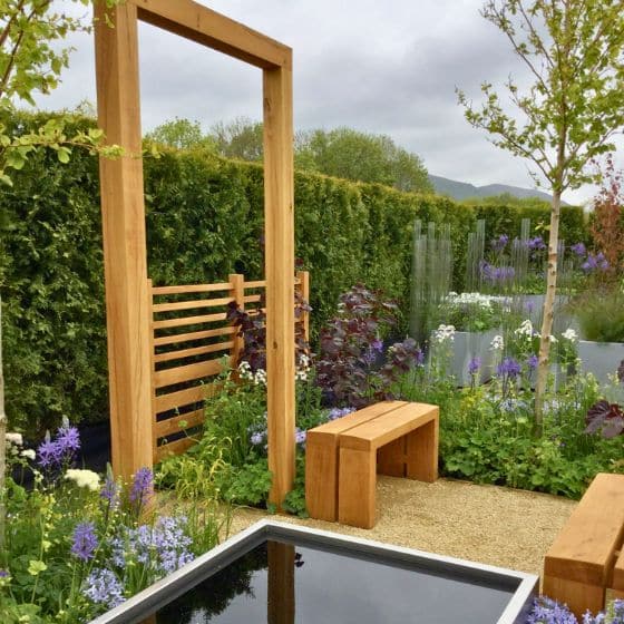 pergola in a small garden for a new build garden idea