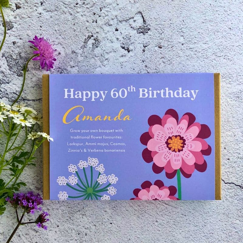 60th Birthday Gift For Her, Grow Your Own Bouquet Kit