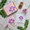 september version birth flower gift box with contents aster flower illustration